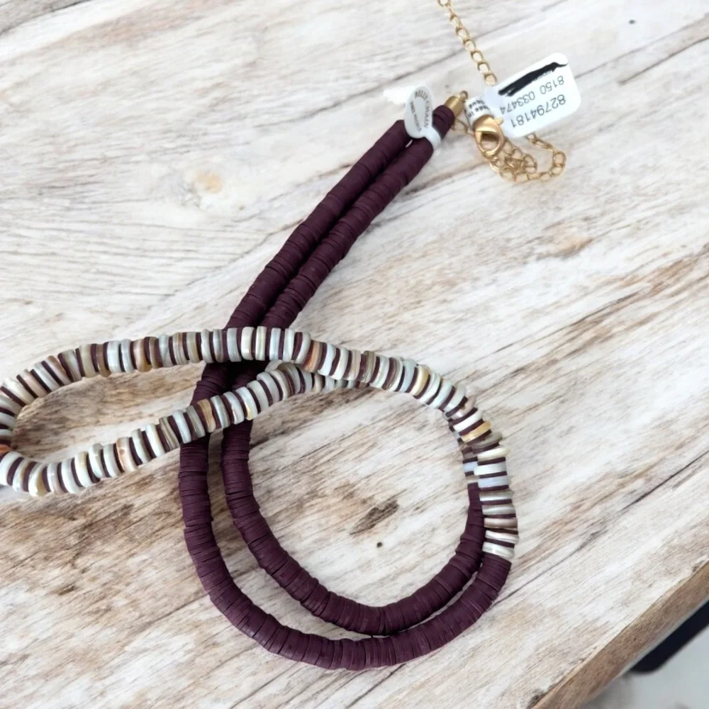 Free People Wanderin Belly Chain in Purple Puka Shell NWT
